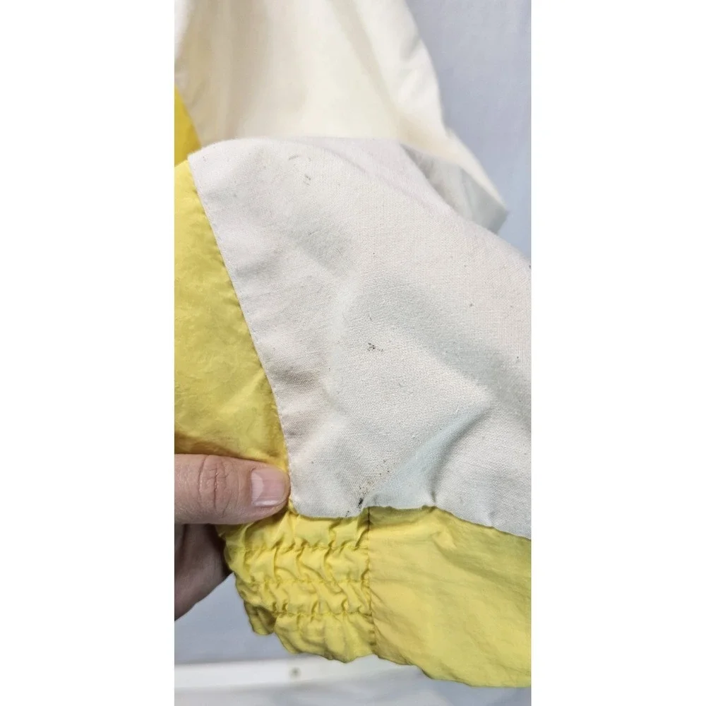 Vintage J.B. Scott Windbreaker Jacket Yellow White Full Zip USA Large‎ Retro